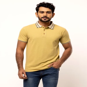 Brown Mixed Cotton Polo Shirt